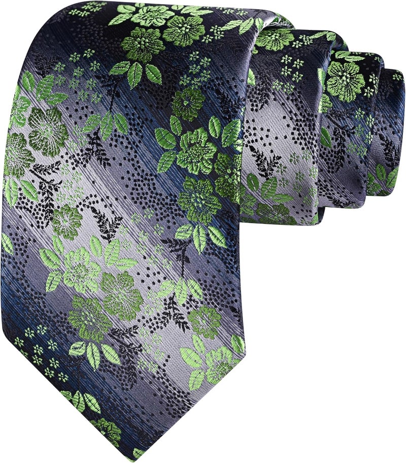 GUSLESON 3.15"(8cm) Fashion Floral Ties Mens Woven Jacquard Necktie for Wedding - Image 1
